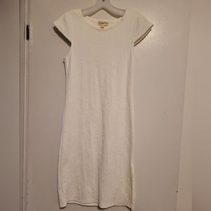 NWOT Ribbed White Cap Sleeve Cocktail Dress, Medium